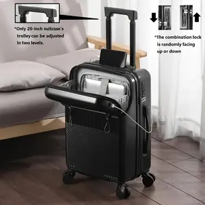 20 Inch Luggage, Travel Function Boarding Case, Luggage with Password Lock And Wheels, Suitable for Daily Use As A Neutral Bag Big Capacity Suitcase, Front Opening, Pink