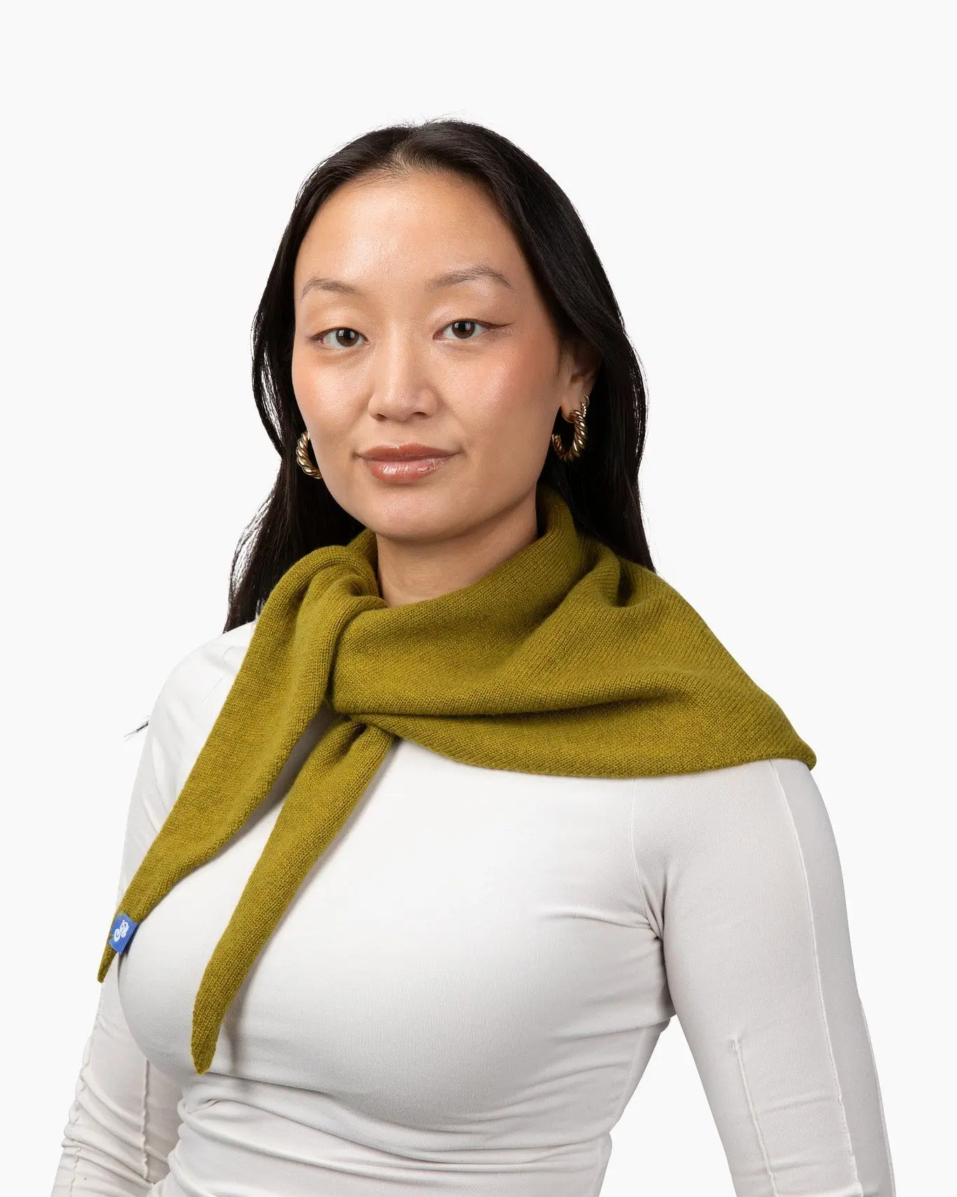 Babs Merino Cashmere Triangle Scarf in Mossy