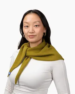 Babs Merino Cashmere Triangle Scarf in Mossy