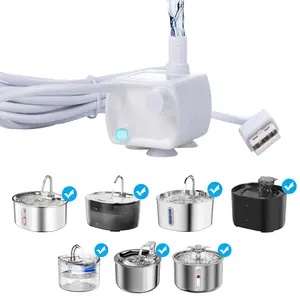 LED Light Cat Water Dispenser Pump, Automatic Water Feeder, Ultra-Quiet 160L/h Replacement Pump for Pet Water Dispenser, Long-Lasting 5v USB Powered Dog Water Pump