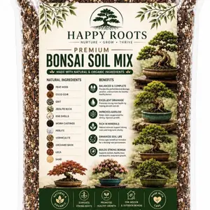 Happy Roots Bonsai Blend Potting Mix | 22oz  Nutrient Free bog Blend Soil 1.5 Quarts