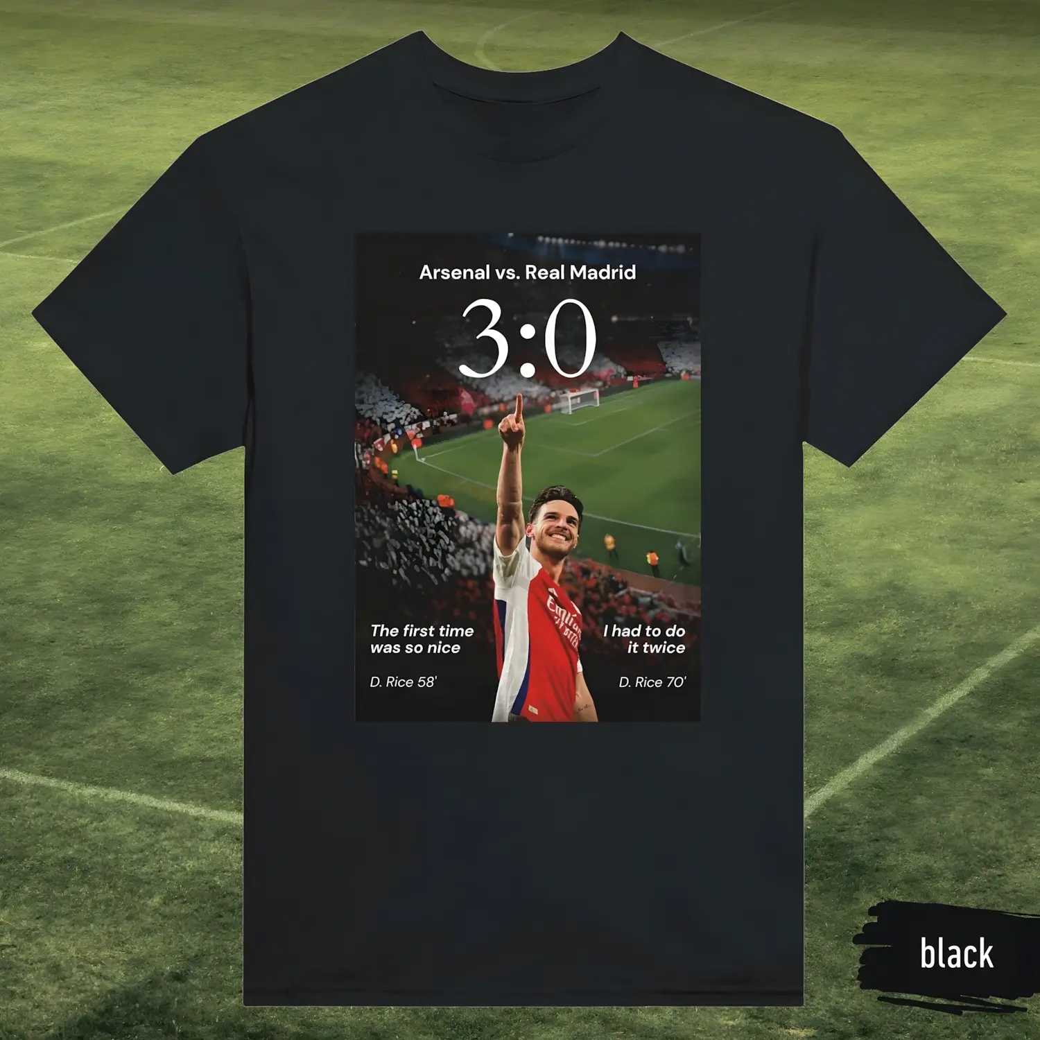 Men Top 1PC ArsenalA Vs Real MadridA 30 Soccer Match Stadium Graphic Men's Tshirt Casual Short Sleeve Tee Football Fan Gift Top