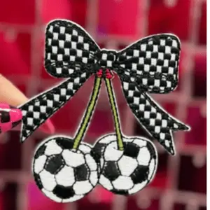 Soccer Cherry Iron On Patch