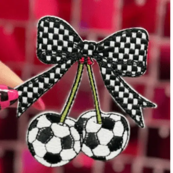 Soccer Cherry Iron On Patch Soccer Cherry Iron On Patch