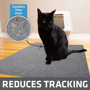 Cat Litter Trapping Mat, Washable Pet Mess Control Rug, Reduces Litter Tracking, Non-Slip Floor Protection Mat, Multiple Sizes Available