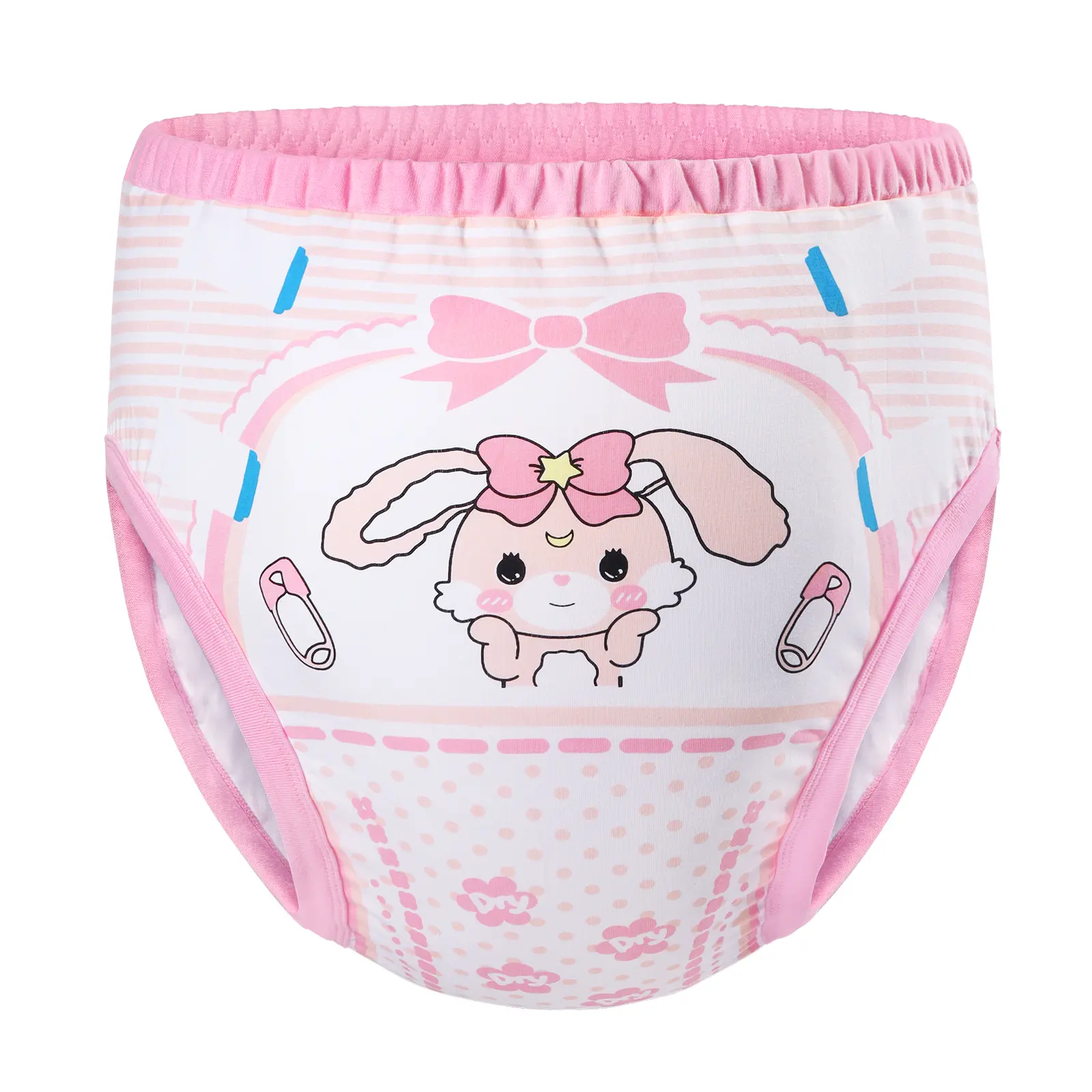 Littleforbig Women's Lady Cotton Adult Training Pants - Cute, Soft, Washable, Reusable, Breathable Comfy Panties, Casual Breathable Knicker with Baby Usagi Design