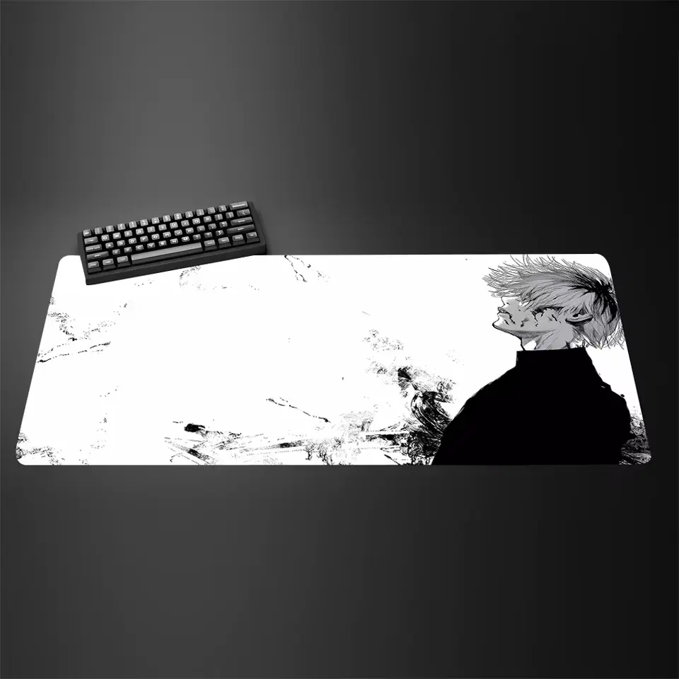 Tokyo Ghoul Kaneki Ken Anime Mouse Pad Black and White Gaming Desk Mat for PC Laptop Office Keyboard Rug Japan Accessories XXL [FASTSHIPPING]
