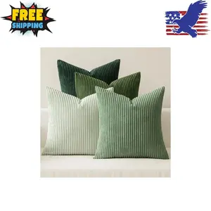 Boho Farmhouse Sage Green Throw Pillow Covers 18x18 Inch Set of 4