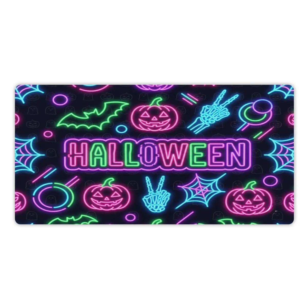 [Halloween]Topographic Gaming Mouse Pad Large 31.5 x 15.75in Keyboard Mousepad for Non-Slip Base Stitched Edge Extended Desk Pad XL Desk Mat