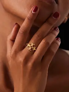 Symbol Shape Open Ring for Women, Casual Jewelry, Jewelry Rings for Parties and Daily Wear, Copper Chain Material, All Seasons Accessory