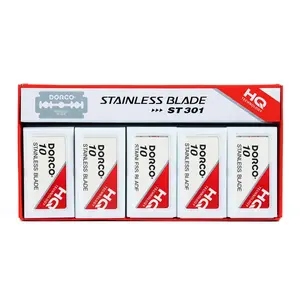 Dorco Double Edge Razor Blades ST301, Stainless Steel, Dispenser Box with Used Blade Disposal, 10 Count (Pack of 10) – Ideal for Barbers & Hair Stylists, D212 – Father's Day Gift