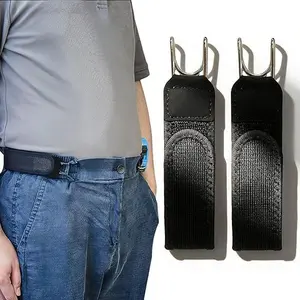Buckle-Less Belt Hooks, 2026 Upgraded Tactical Metal Hook Elastic Belt, No Buckle Elastic Belt for Unisex Buckle-Less Elastic Invisible Waist Belt for Women Men
