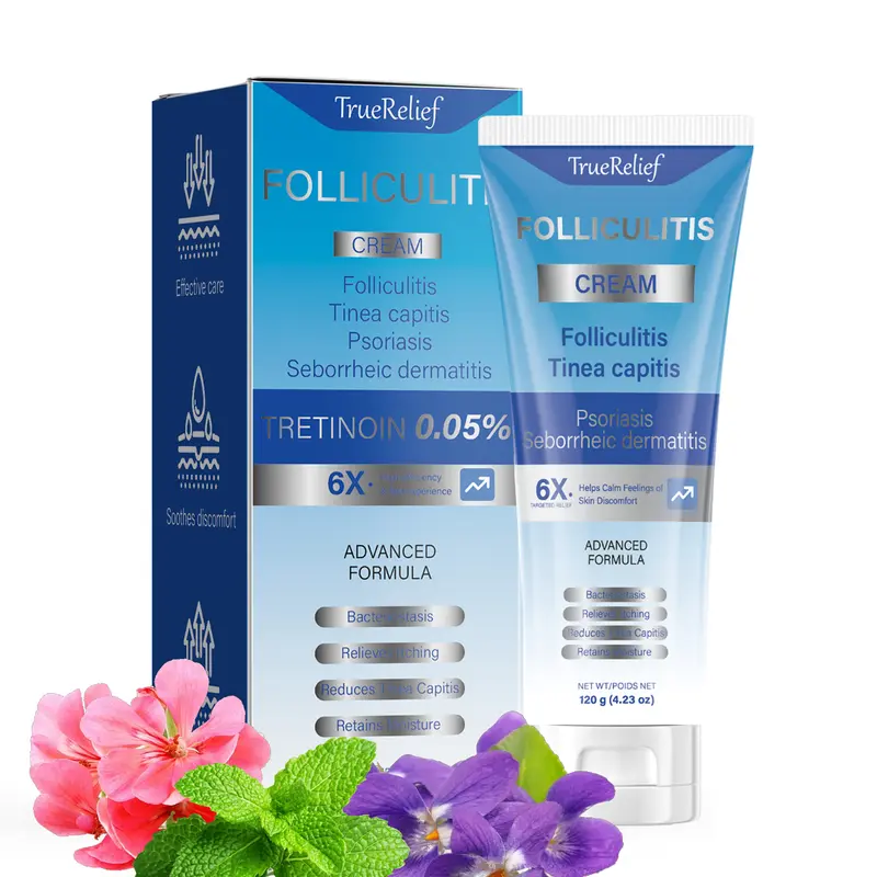 TrueRelief Organic Folliculitis Cream 120g – Soothes Scalp, Face & Body – Helps Alleviate Folliculitis