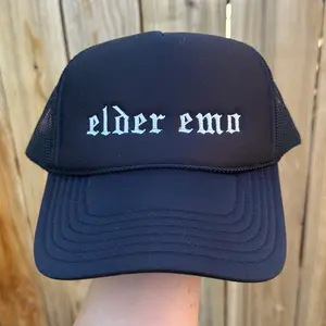 Elder Emo Embroidered Foam Trucker Hat (Black Foam)