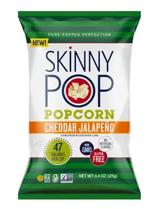 SkinnyPop Cheddar Jalapeno, 4.4oz Grocery Size Bags, Skinny Pop, Healthy Popcorn Snacks, Gluten Free