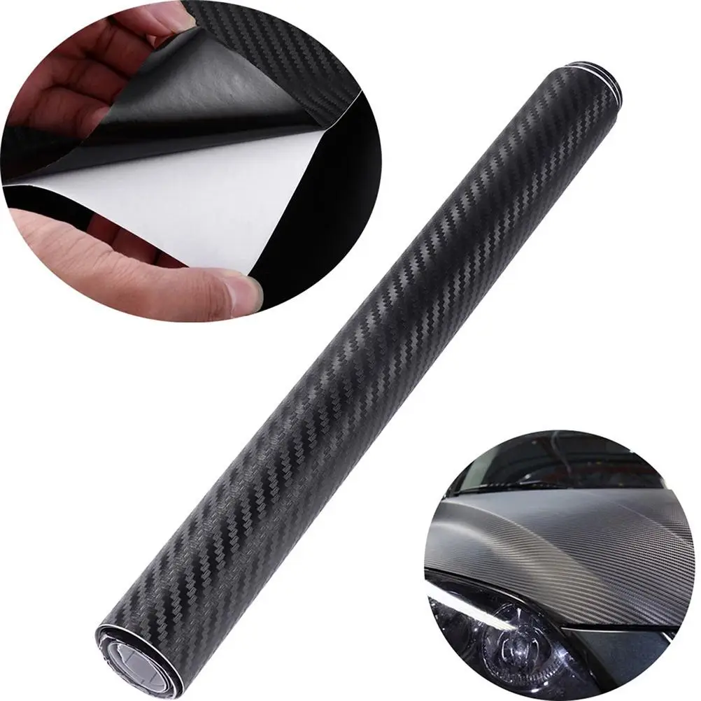 3D Carbon Fiber Pattern Car Wrap Sheet (1 Roll), Car Body Decoration Sticker, Fashion Car Sticker for Motorcycle & Auto DIY Sticker Styling Accessorie