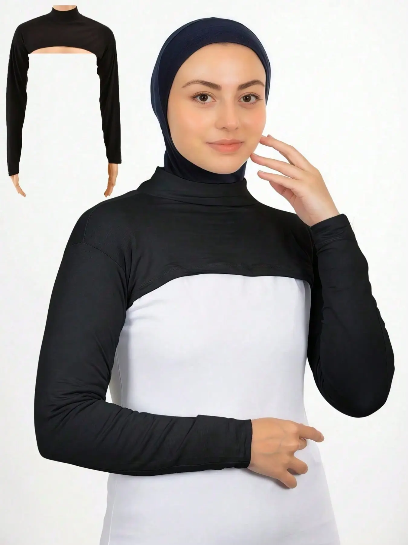 Women's Modest Layering Arm Cover Shrug Top, Lightweight & Breathable, Ideal for Hijab/dress/abaya, Spring/summer