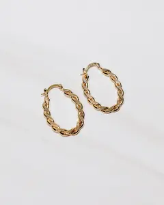 Flat Braided Oval Hoops