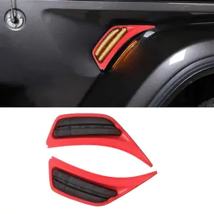 Front Fender Air Vent Led Turn Signal Side Marker Lights Fit for 2018 2019 2020 Jeep Wrangler JL Gladiator JT, Dynmaic Sequential Blink Switchback White & Amber DRL Turn Signal Lamp