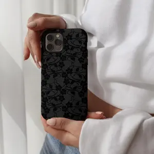 Black Lace Print Phone Case, Classic, Elegant Phone Case Phone Cover Hard Cases