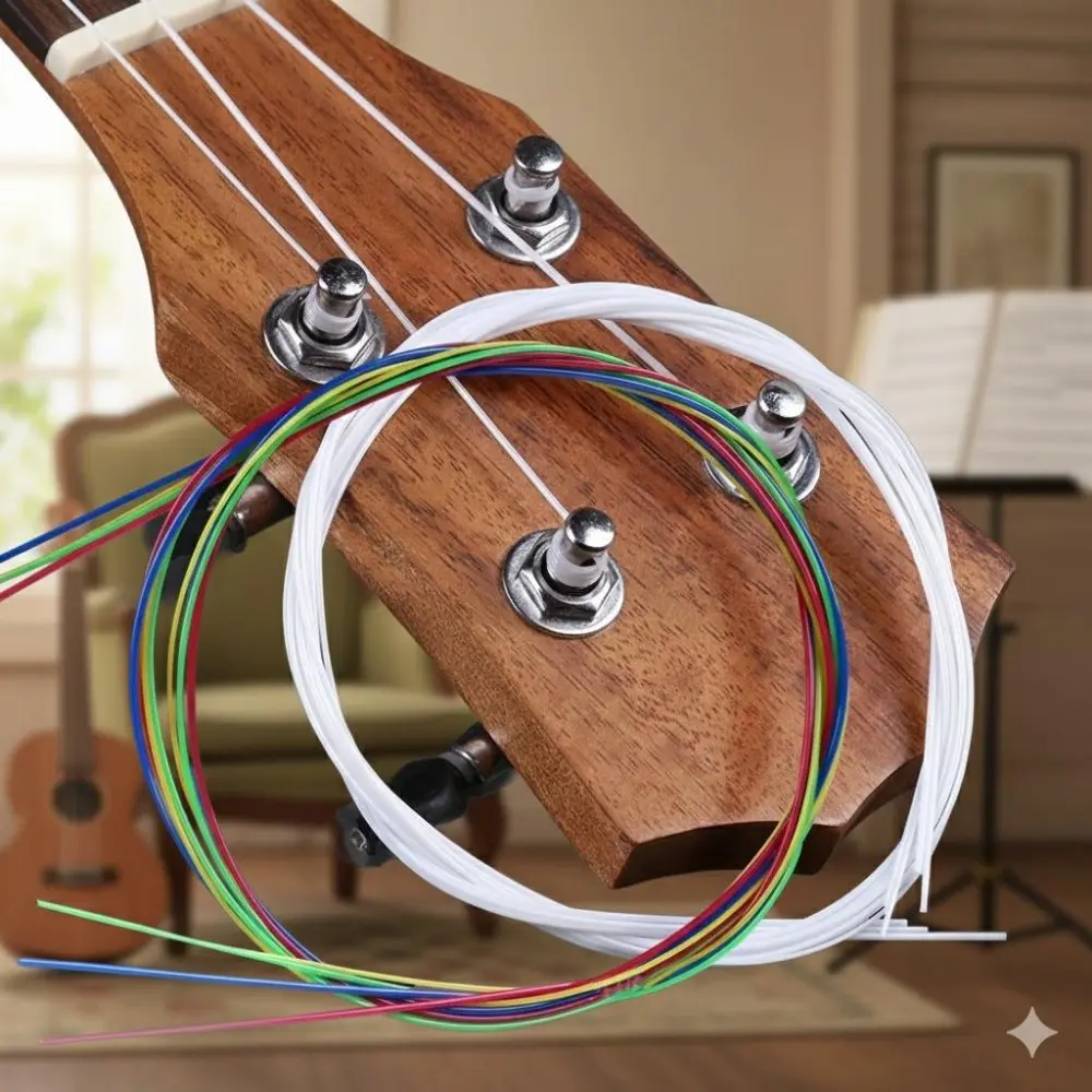Durable Nylon Ukulele Strings Set with Nano Anti-Mold Anti-Rust Coating for Dorm Camping Performance Stay in Tune Quick Tuning Long Lasting Fray Resistant Strings