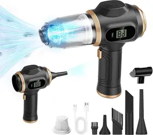 Handheld Cordless Vacuum Cleaners, 5000Pa Suction Rechargeable Car Vacuum Cleaner with Ergonomic Handle, Multi Nozzles for Car, Home Use