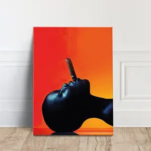 Black Woman smoke cigaretes woman Lips poster, Wall Art