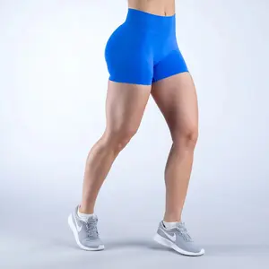 <FULL LOGO> DFYNE Impact Shorts - High Waist Seamless Scrunch Booty Lift Gym Shorts