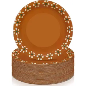 50 Pcs 9 Inch Cielito Lindo Mexican Clay Paper Baby Shower Taco Supplies Mexican Terracotta Flower Clay Pottery Cinco De Mayo Wedding