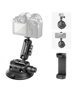 Maectech 4" Suction Cup Mount with Magic Arm for Car Camera Mount for Go pro Windshield Phone Holder for Insta 360 Action Camera Accessories