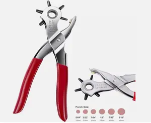 Leather Hole Punch Belt Tool 6 Sizes Puncher Revolving Pliers Heavy Duty