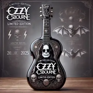 Limited Edition Ozzy Osbourne Guitar Decanter, Unique Rock & Bar Decor, Bar Accessories, Perfect Gift for Music Lovers, Stylish Home Decoration