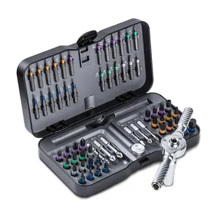 66 in 1 Precision Screwdriver Set, Magnetic Screwdriver Drill Bit Set Household Repair Tool Kit with Detachable T-shaped Ratchet Handle for Furniture, Magnetic Multipurpose Screwdriver