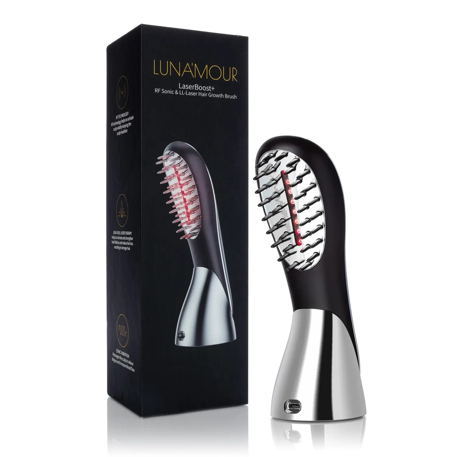 Scalp Care Brush, Low-Level Laser + RF + Sonic Vibration, Cordless Scalp Massager for Fuller-Looking Hair, Men & Women