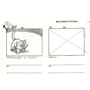 Chip n Dale Rescue Rangers Original Production Animation Storyboard Walt Disney FIRST EPISODE 1988 A161