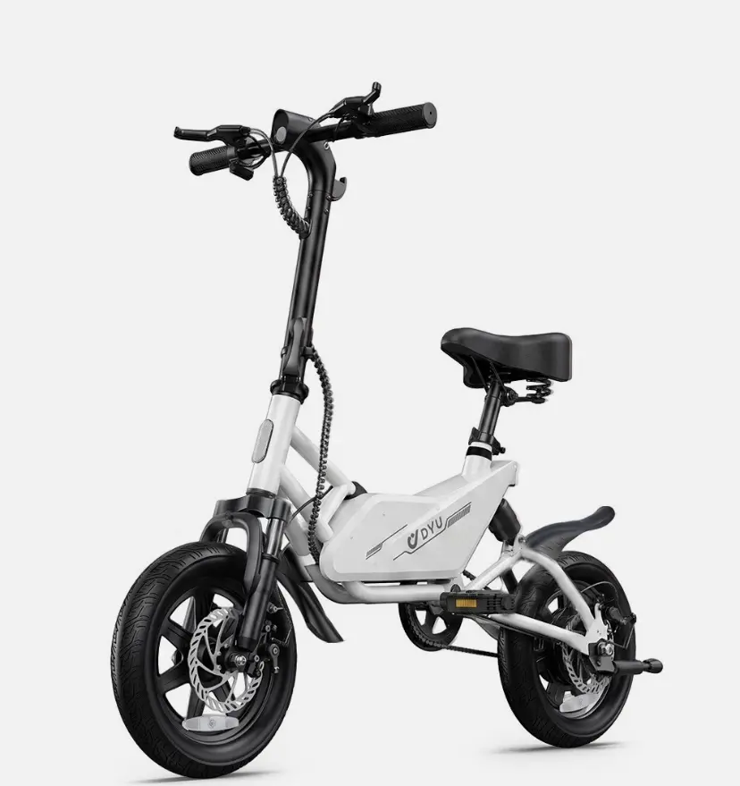 Electric Bike for Adults, 14" Ebike with 350W Motor, 36V7.8AH Battery, White