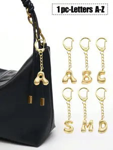 Cute bubble letter pendants, chubby necklace pendants, bag charms, Fashion bag charms, lucky crystal pendants, letters A-Z, shiny alloy bag and backpack charms, perfect gifts for birthdays and special occasions