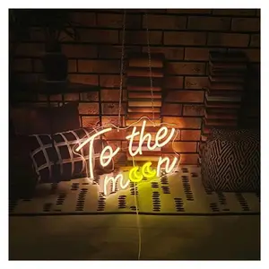 Sign Illuminated To The Moon LED Neon Signs USB Powered For Bedroom Kids Room Birthday Festival Decor 40cmx30cm Sign Lamp