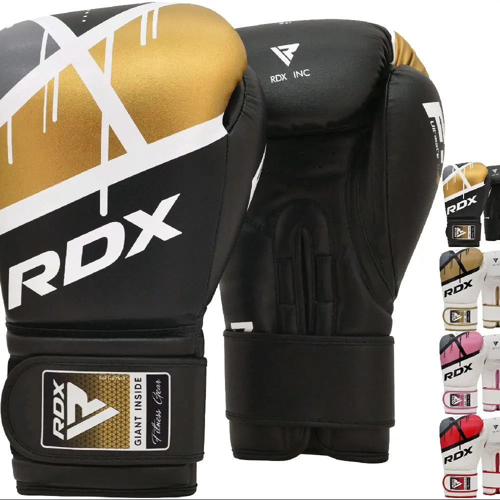 RDX Boxing Gloves EGO Sparring Muay Thai Kickboxing MMA Heavy Training Mitts Maya Hide Leather Ventilated Long Support Punching Bag Workout Pads Men Women Adult 8 10 12 14 16 oz
