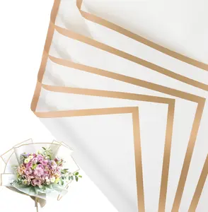 20 Sheet Flower Wrapping Paper - Waterproof Floral Bouquet Wrapping Paper, Florist Supplies Packaging Paper for Wedding Birthday Gift DIY (White)