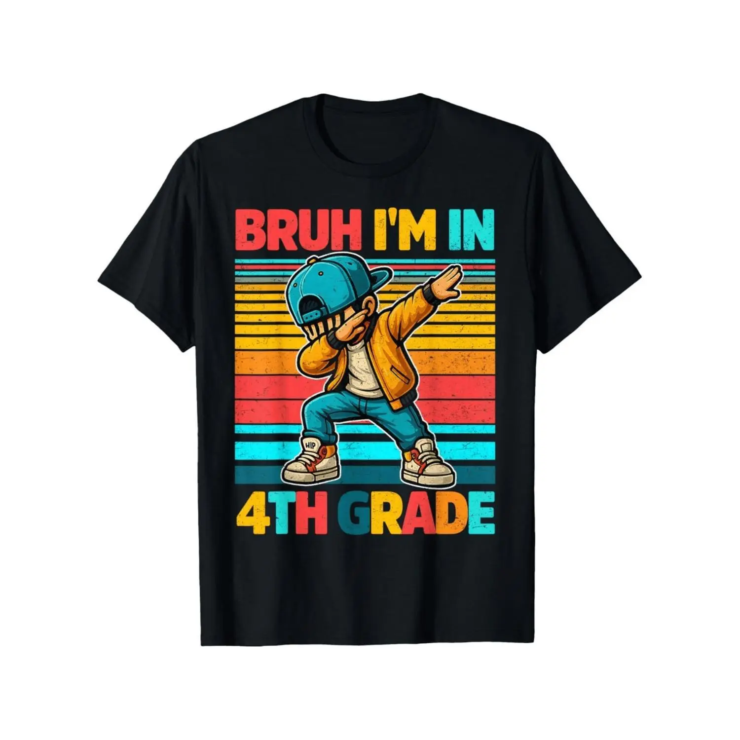 Vintage Bruh Im In 4th Grade Kids Cotton T Shirt Boys Girls First Day School Outfit Casual Round Neck Tee Comfortable Durable All Season Spring Summer