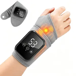 Heated Wrist Massager - Rechargeable USB Heating Wrap with Vibration & Heat Settings, for Left/Right Hands, Ideal for Tendonitis & Mouse Hand Relief