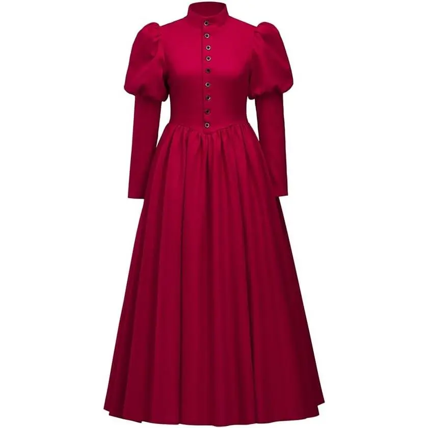Women Gothic Victorian Dress Renaissance Ball Gown Costume Black Victorian Mourning Dress
