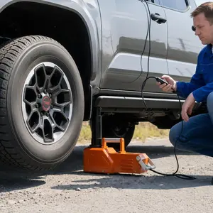 Garvee 5 Ton Electric Hydraulic Car Jack - Built-in Tire Inflator Pump - Portable Vehicle Lift for Sedan, SUV, MPV, Truck - urgent Tire Change & Garage Use