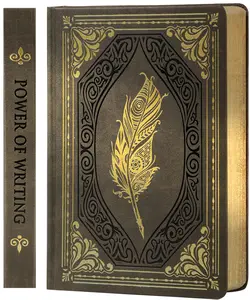 Vintage Journal for Women, 320 Pages Gold Edge Thick Paper Notebook, A5 Hardcover Journal Notebook Leather Journals for writing, 5.7" x 8.3", Gray