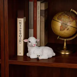 Cute Resin Lamb Figurine, Waterproof Durable Material, Realistic Lamb Statue, Perfect for Desk, Living Room, Nightstand, Bookshelf, Birthday Gift