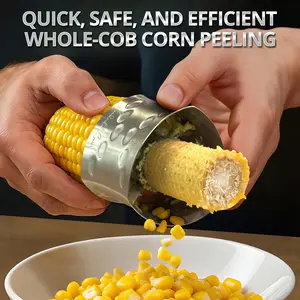 Corn Stripper Tool, Stainless Steel Corn Kernel Remover for Corn Cob Prep, Effortless & Safe Grip, 6-Year Warranty