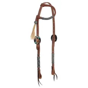 Argentina Cow Leather Smoky Rawhide One Ear Headstall
