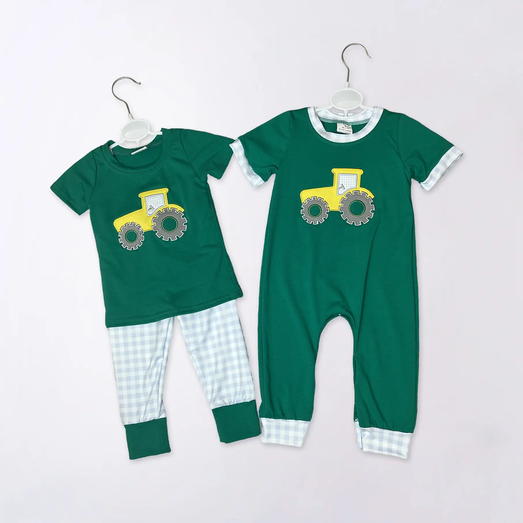 Boys' Farm Tractor Embroidered Matching Set, 0-8T Kids' Fashion Suits & Sets