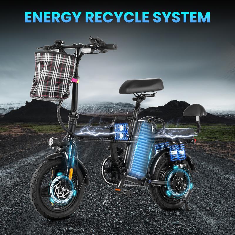 A9 Electric Bicycle 48V/16Ah Folding Bike for Adults, 14" Ebike Urban City, 10 Shock Absorptions, Cheap Affordable Time Trial Bike Handlebar Bag A9 Electric Bicycle 48V/16Ah Folding Bike for Adults, 14" Ebike Urban City, 10 Shock Absorptions, Cheap Affordable Time Trial Bike Handlebar Bag